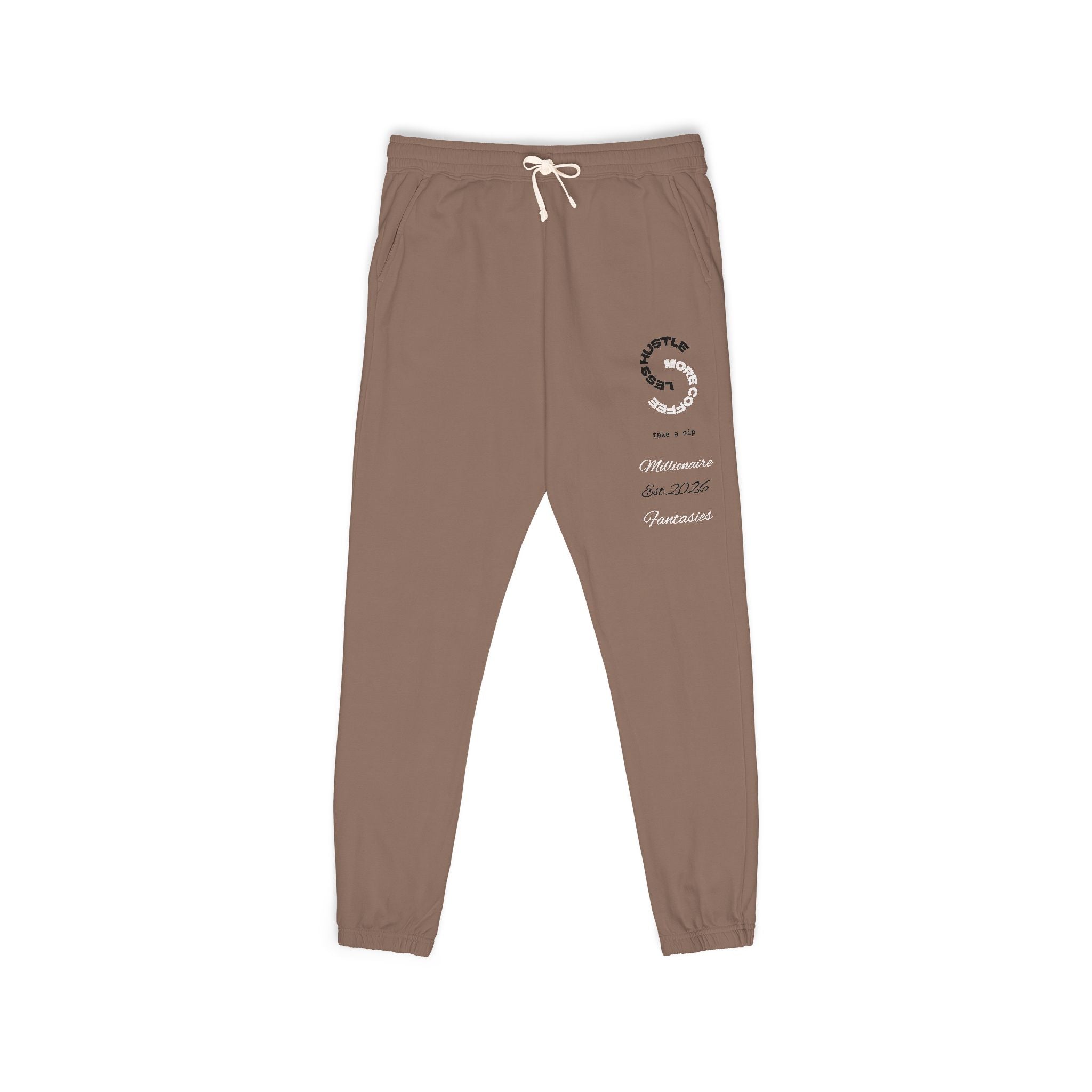 Fleece Sweatpants — Minimal Circular Logo Joggers