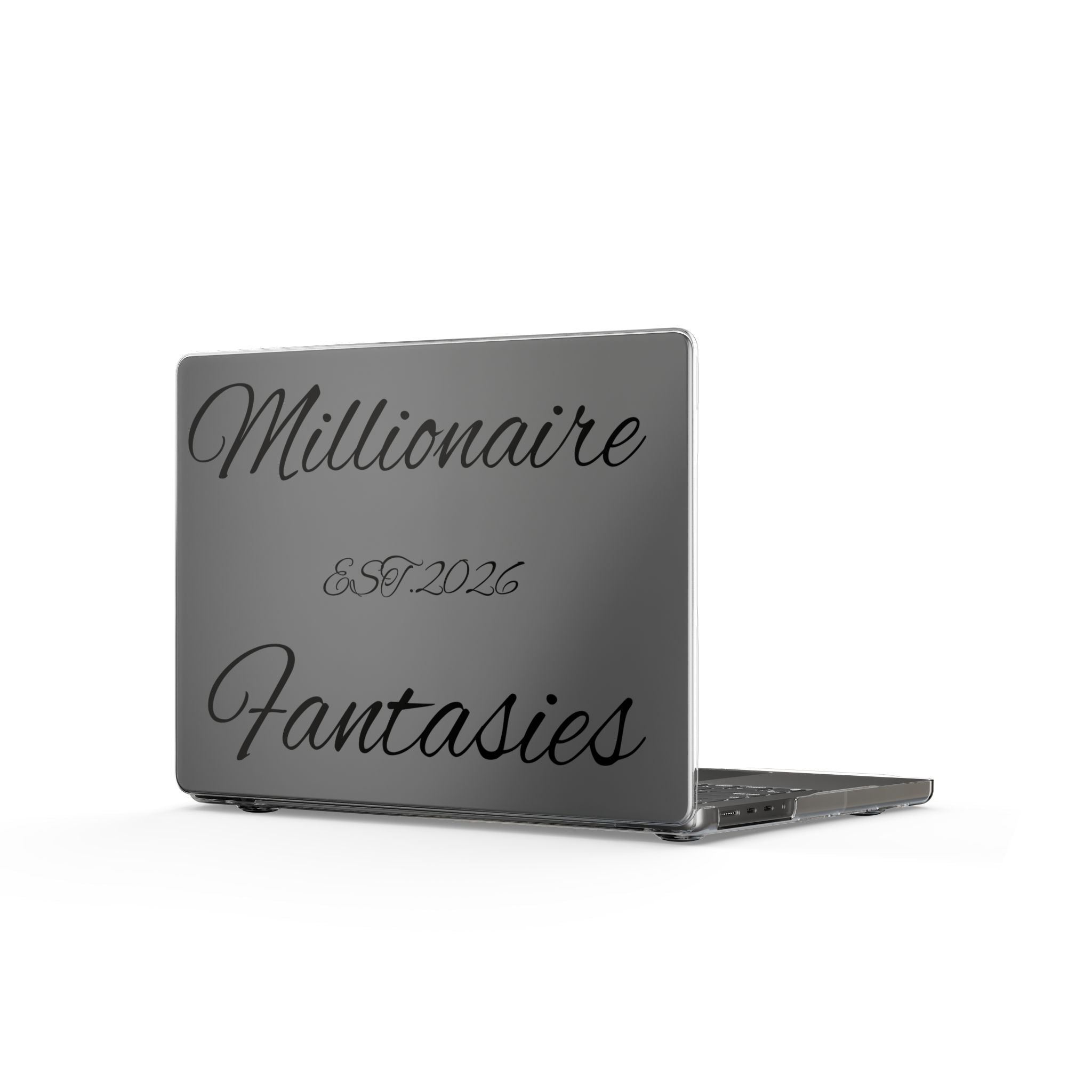 Clear MacBook Case — "Millionaire" Script Design (Transparent Protective Cover)