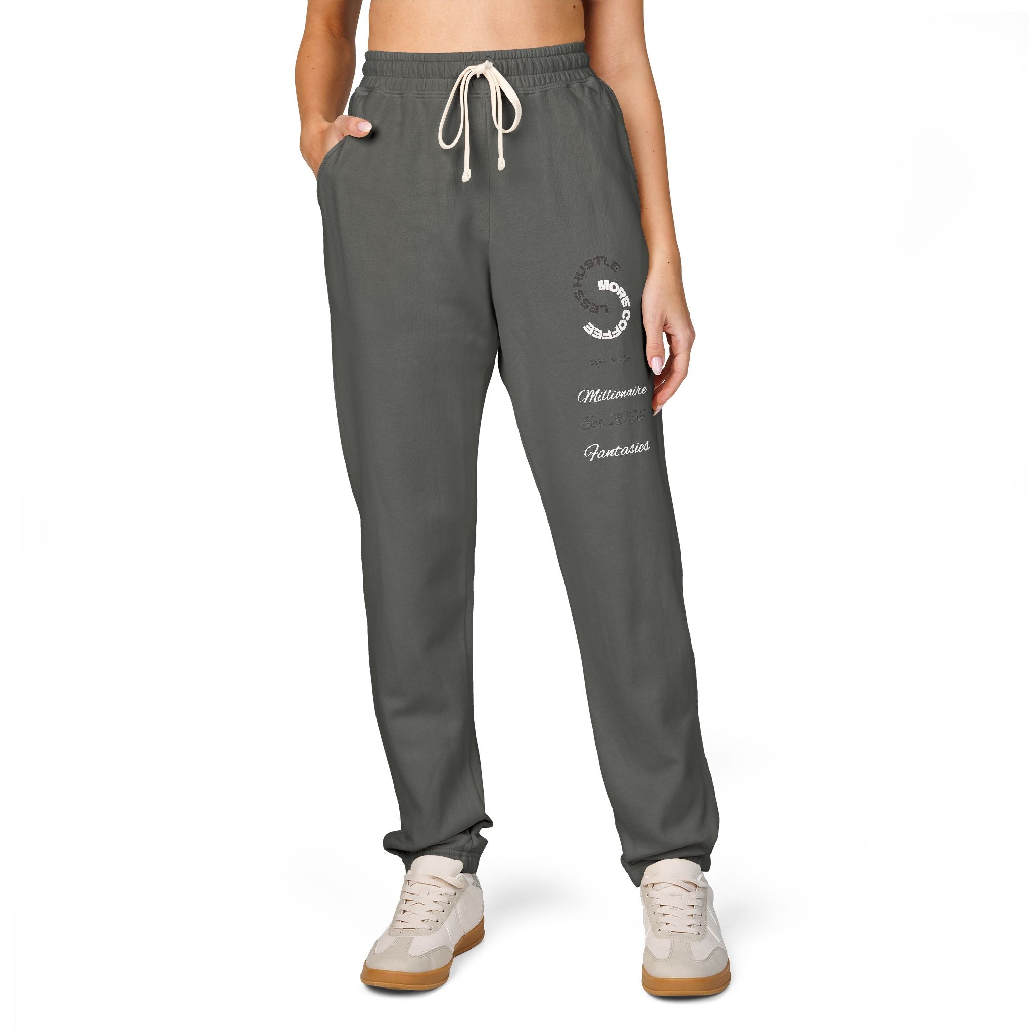 Fleece Sweatpants — Minimal Circular Logo Joggers