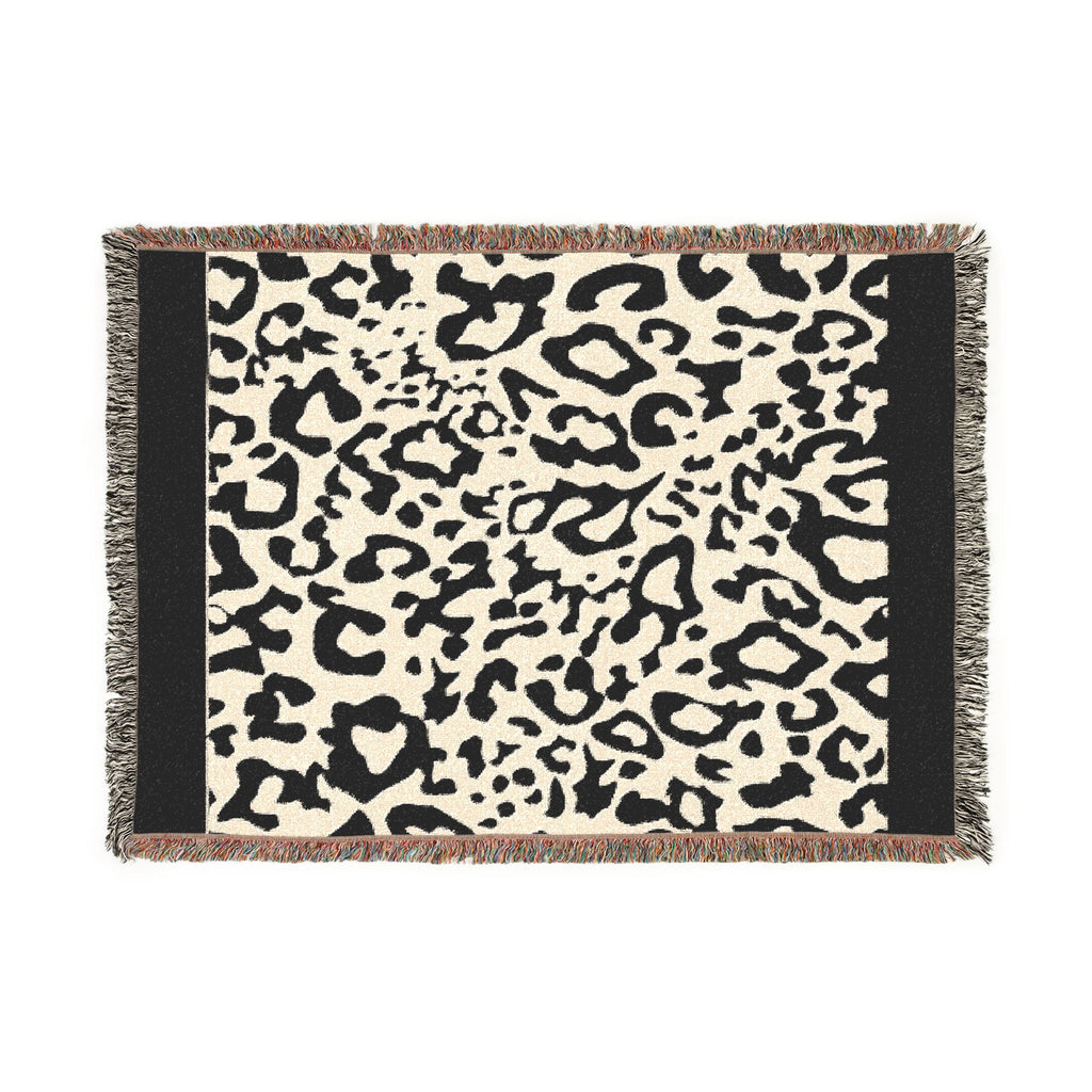 Leopard Print Woven Throw Blanket — Cozy Animal Print Home Decor