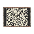 Leopard Print Woven Throw Blanket — Cozy Animal Print Home Decor