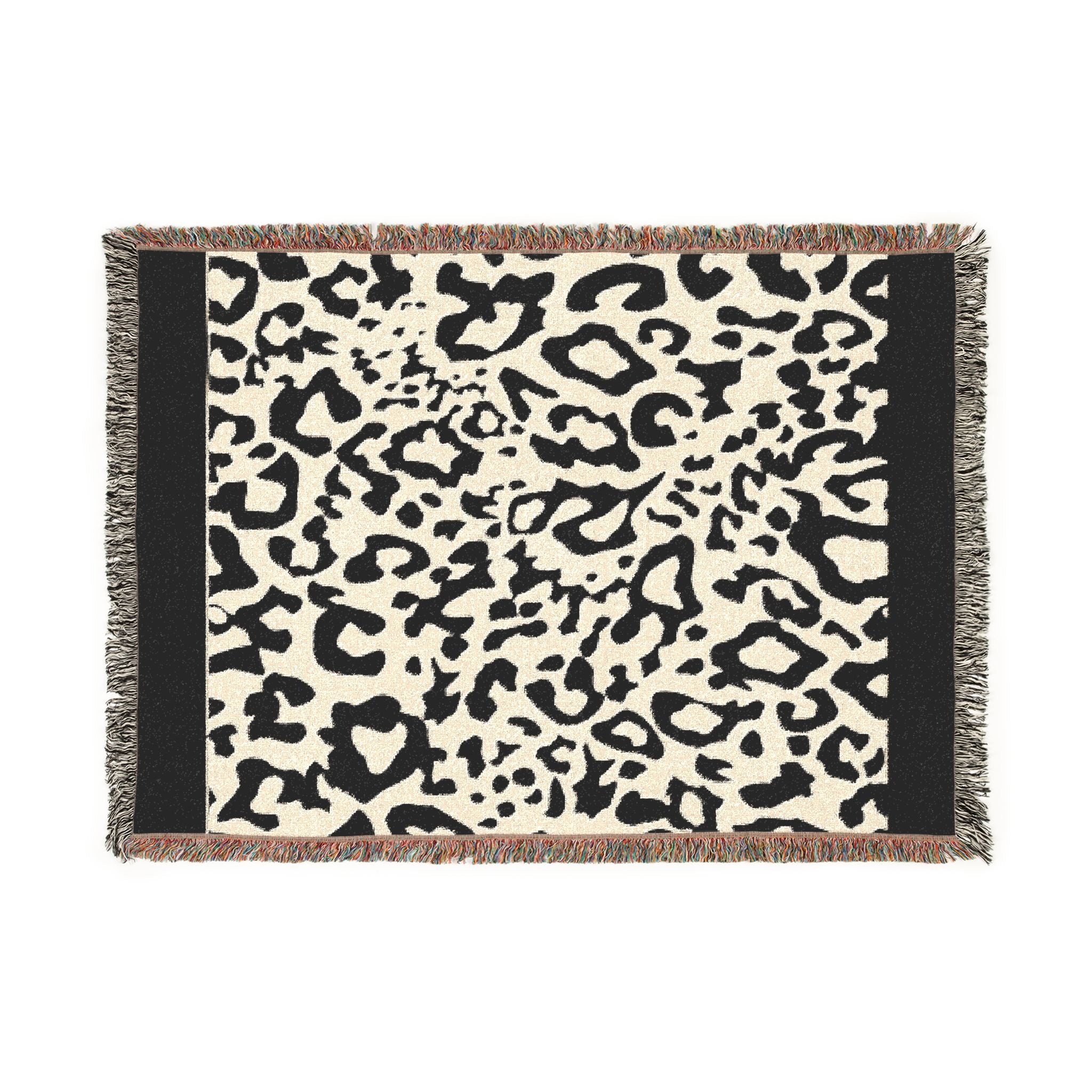 Leopard Print Woven Throw Blanket — Cozy Animal Print Home Decor