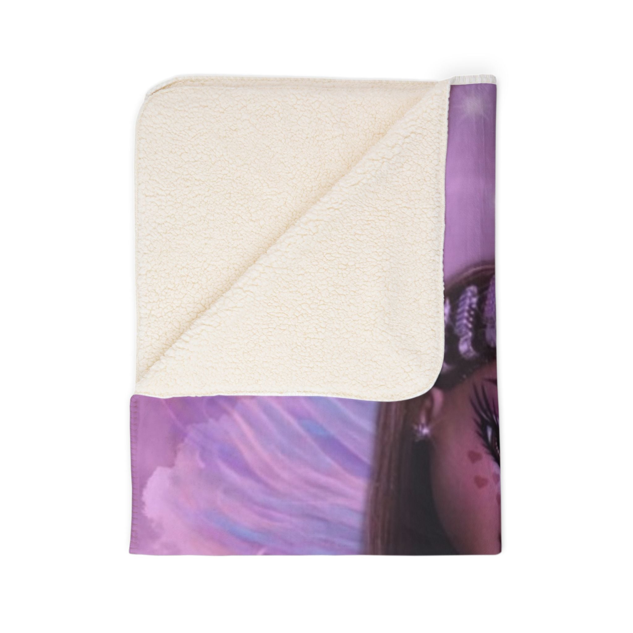 Fairy Doll Dream Fleece Sherpa Blanket — Plush Pink Angel Wings Cozy Throw