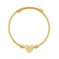 Engravable Heart Cuff Bracelet — Personalized Cable Bangle (Silver or Gold)