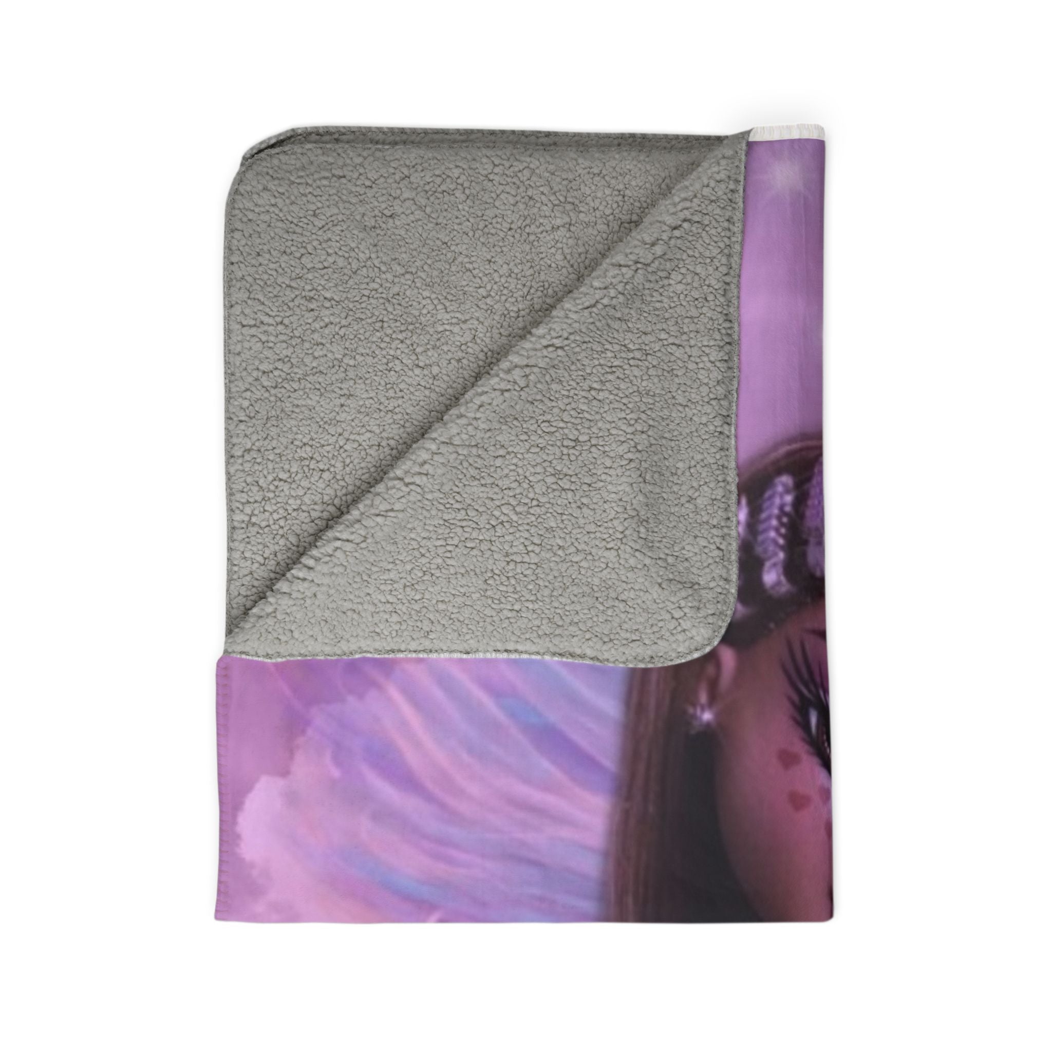 Fairy Doll Dream Fleece Sherpa Blanket — Plush Pink Angel Wings Cozy Throw