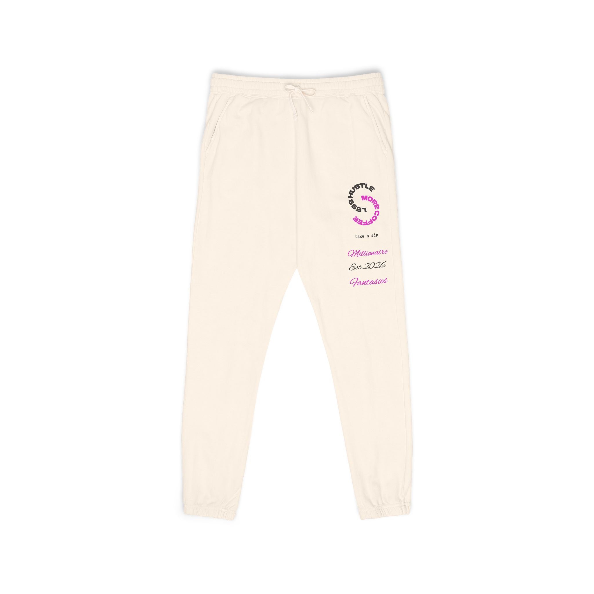 Fleece Sweatpants — Minimal Circular Logo Joggers
