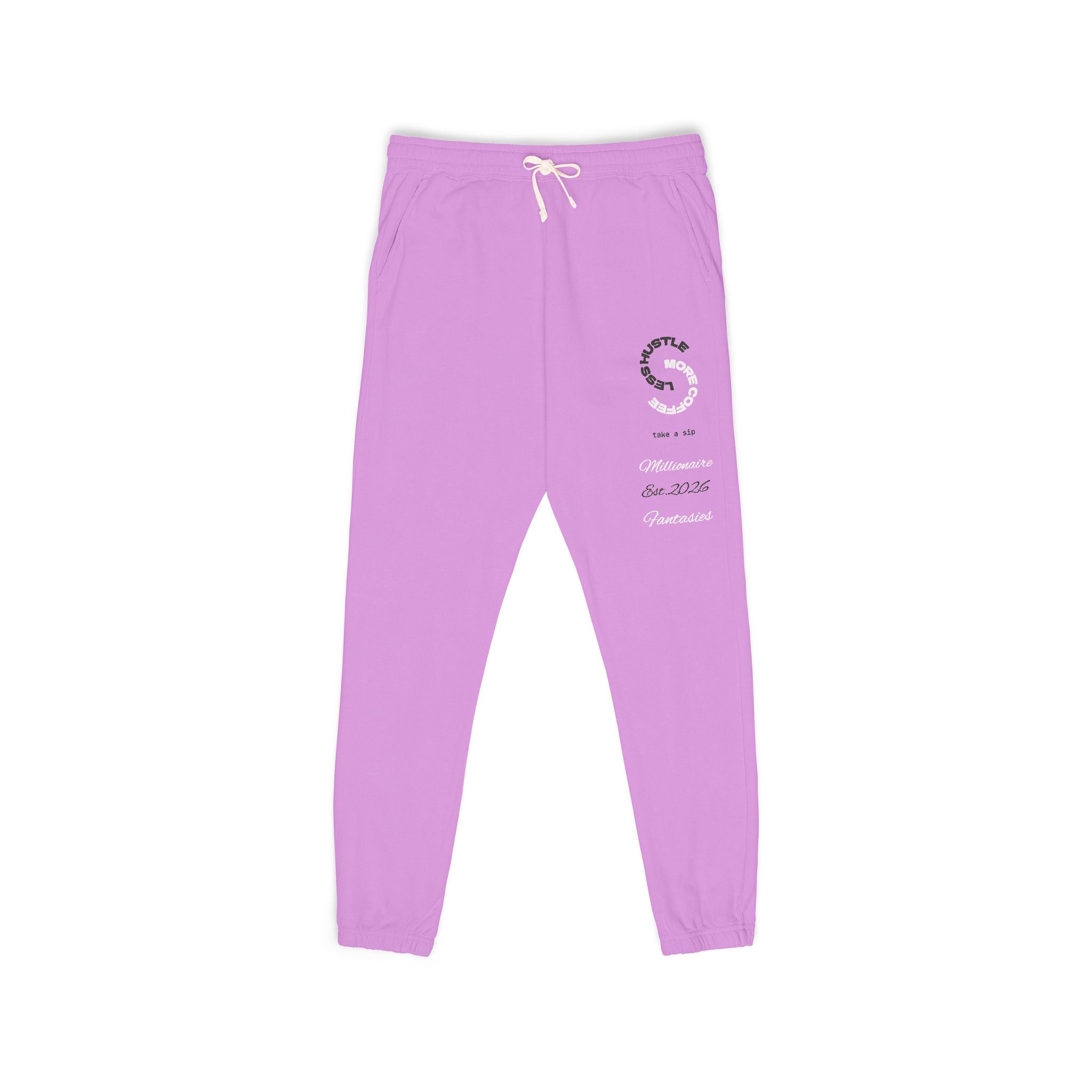 Fleece Sweatpants — Minimal Circular Logo Joggers