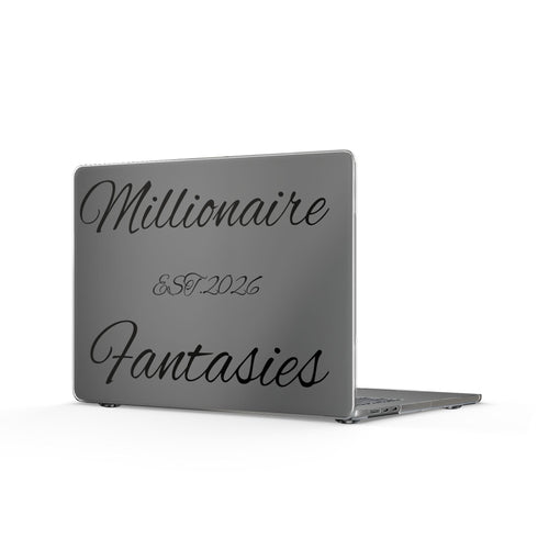 Clear MacBook Case — "Millionaire" Script Design (Transparent Protective Cover)
