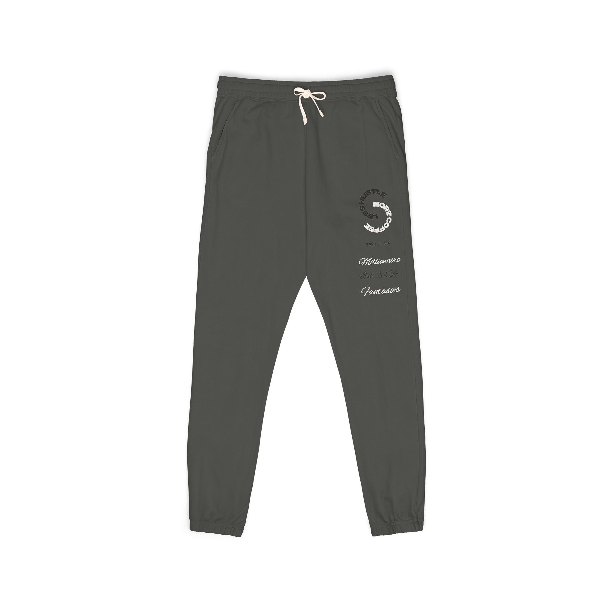 Fleece Sweatpants — Minimal Circular Logo Joggers
