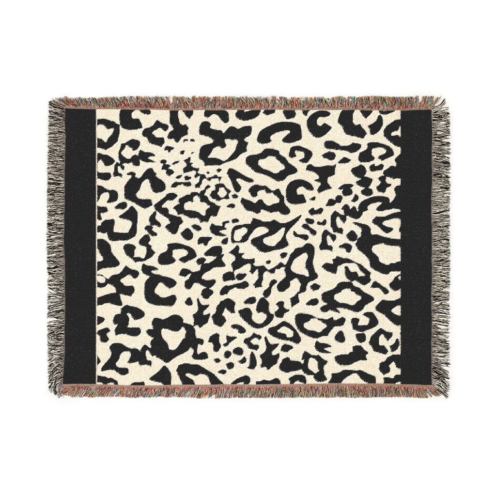 Leopard Print Woven Throw Blanket — Cozy Animal Print Home Decor