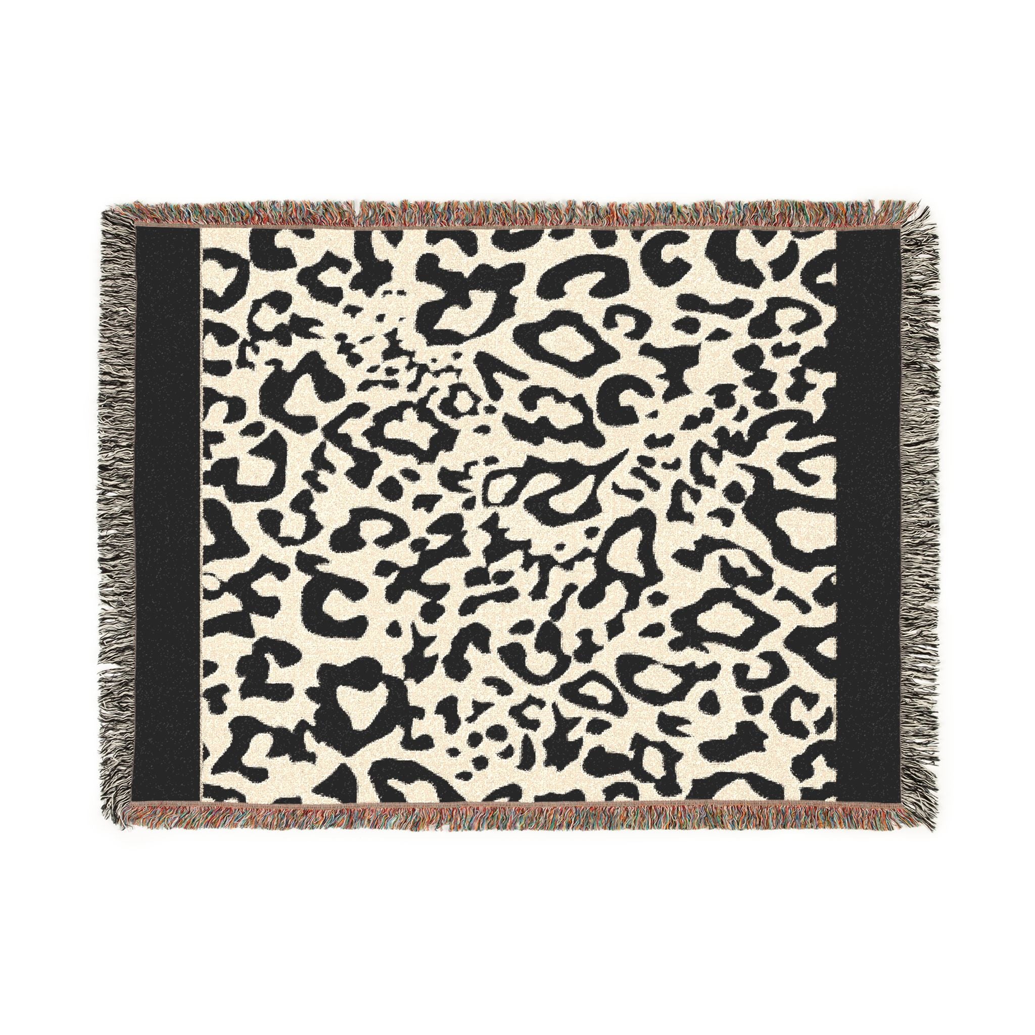 Leopard Print Woven Throw Blanket — Cozy Animal Print Home Decor