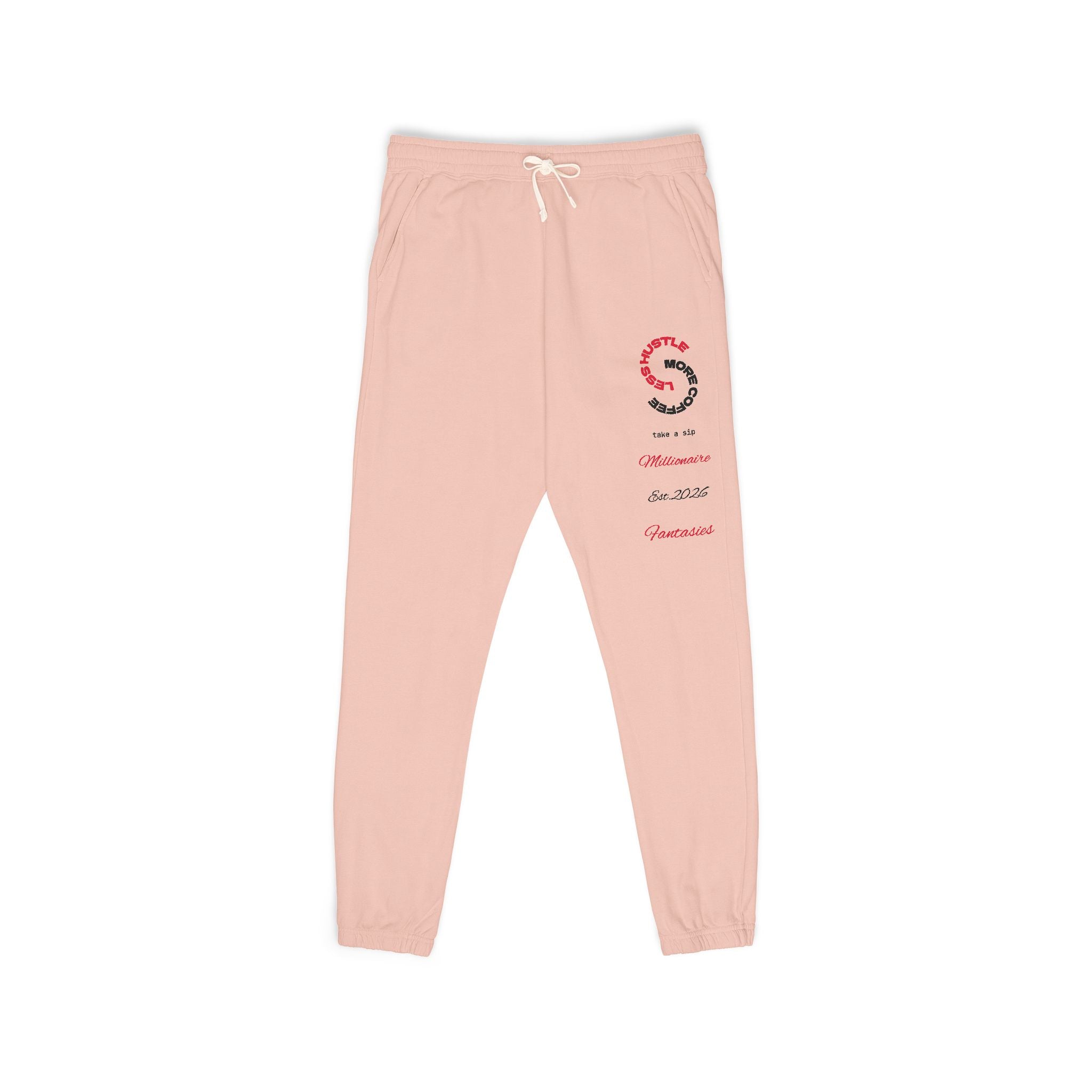Fleece Sweatpants — Minimal Circular Logo Joggers
