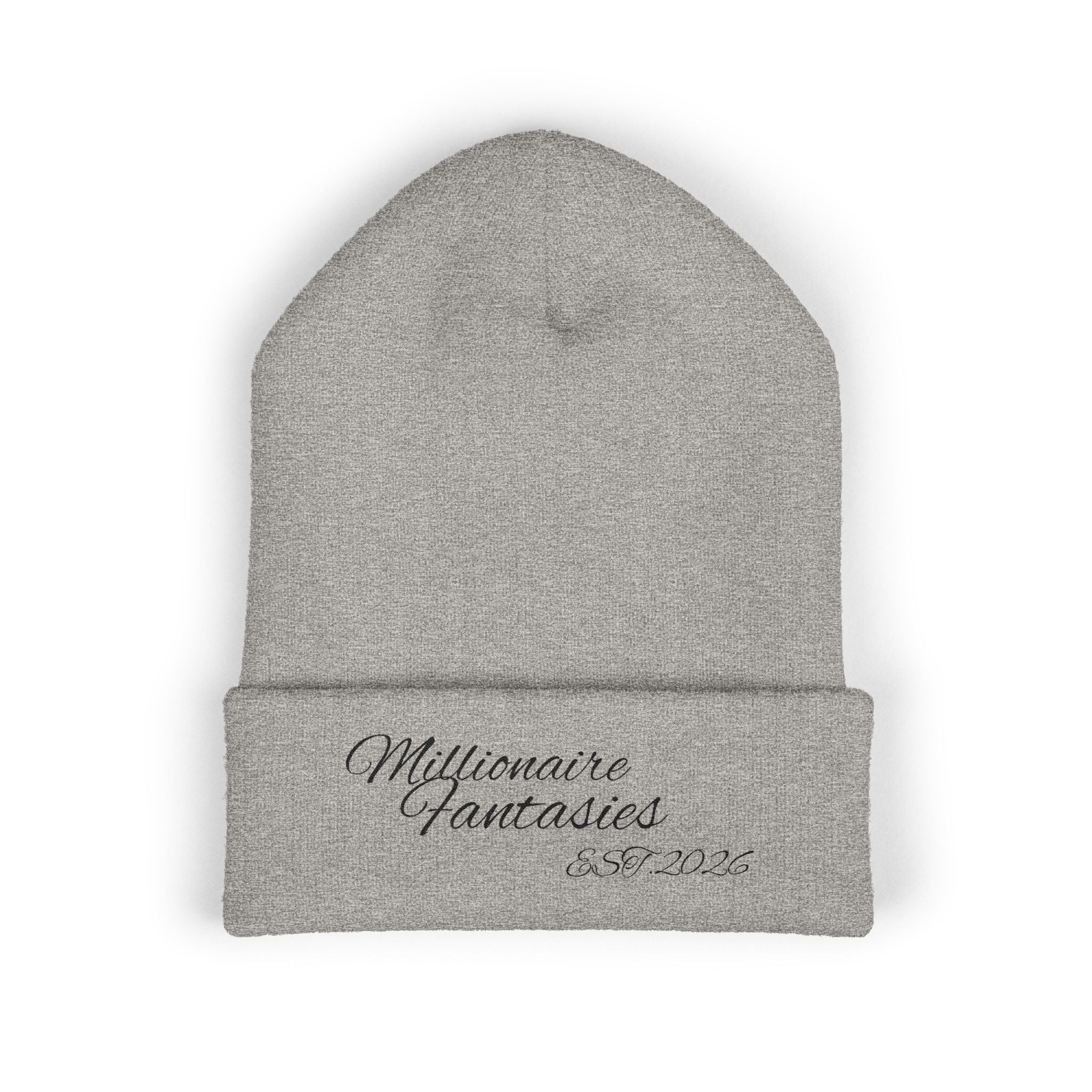 Embroidered “Millionaire Fantasies” Cuffed Beanie