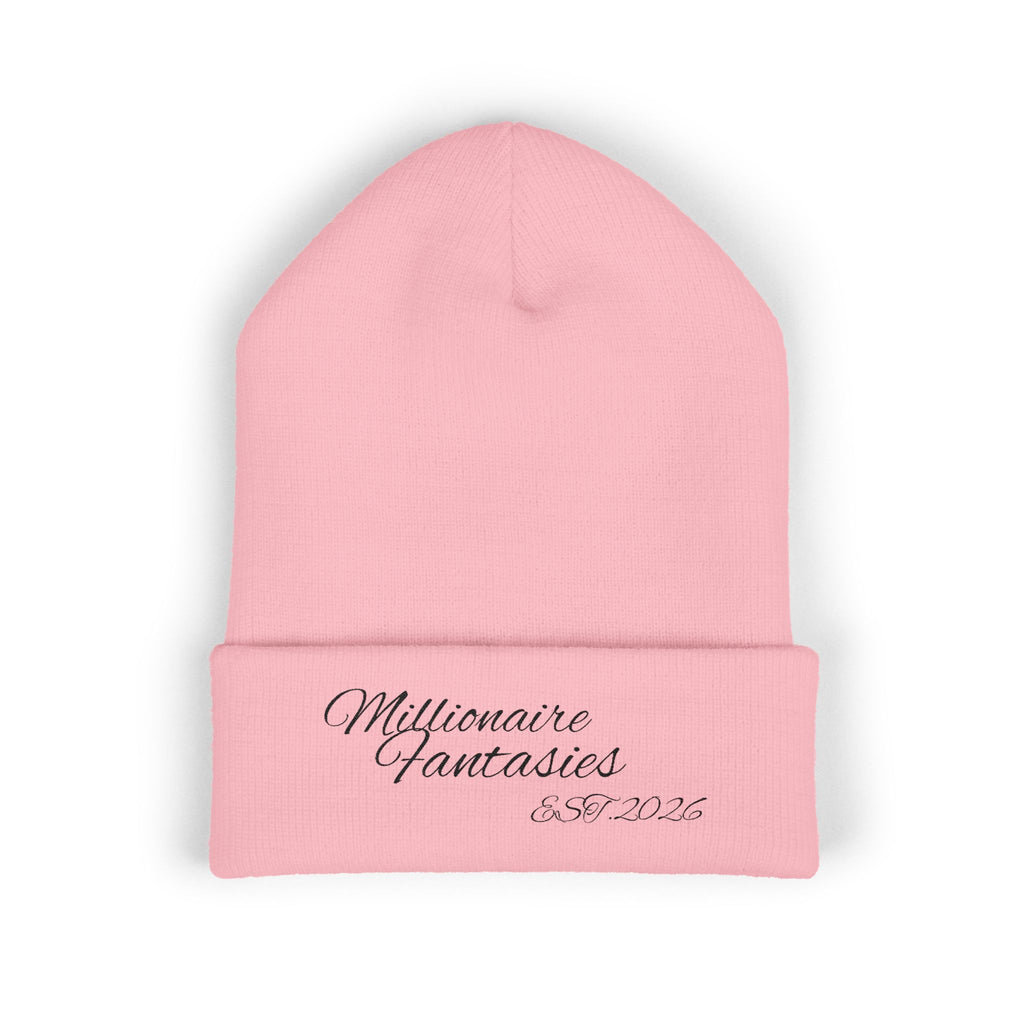 Embroidered “Millionaire Fantasies” Cuffed Beanie