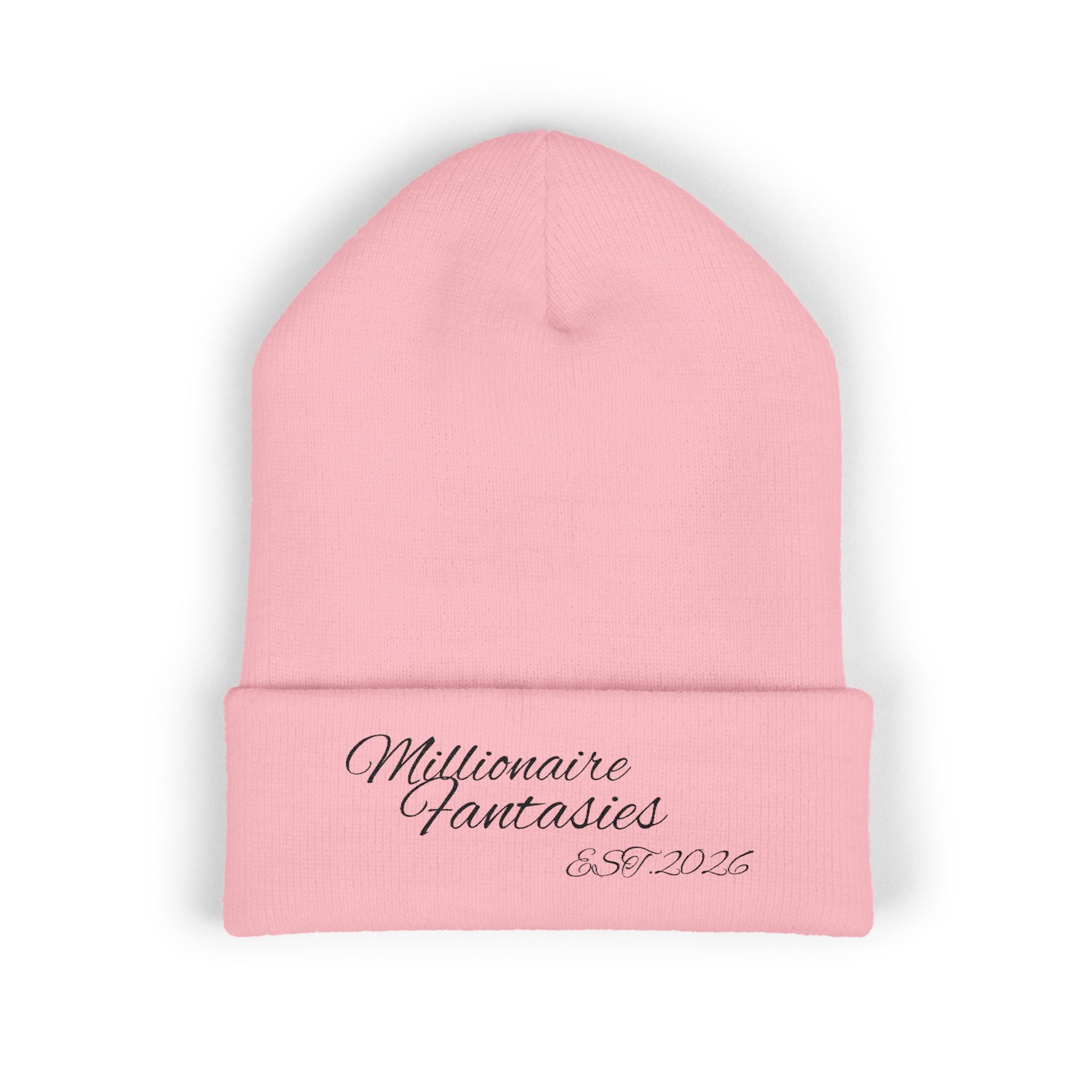 Embroidered “Millionaire Fantasies” Cuffed Beanie
