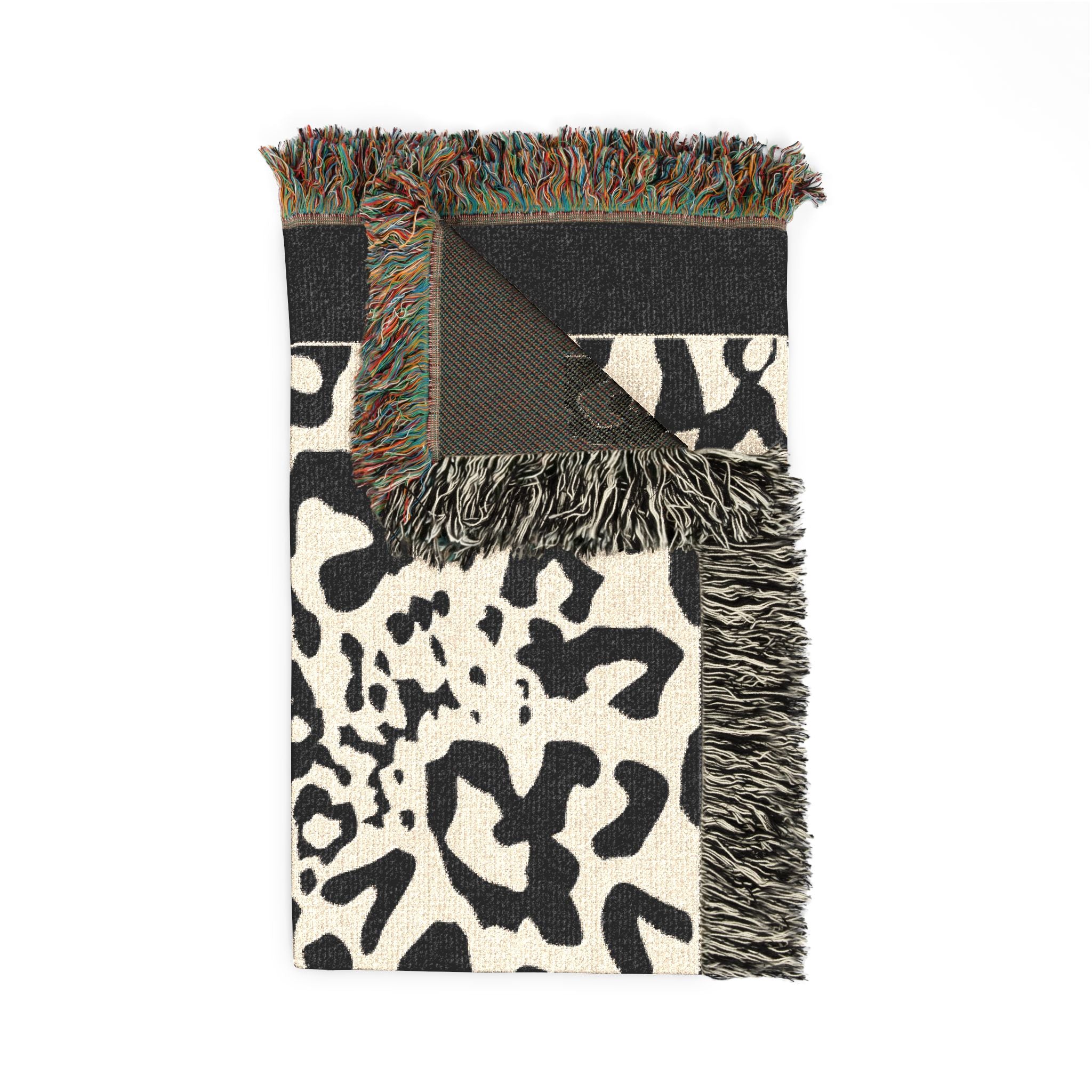 Leopard Print Woven Throw Blanket — Cozy Animal Print Home Decor