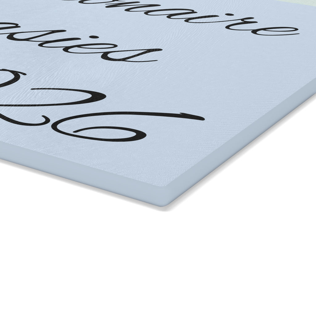 Millionaire Fantasies Est. 2026 Glass Cutting Board | Script Typography