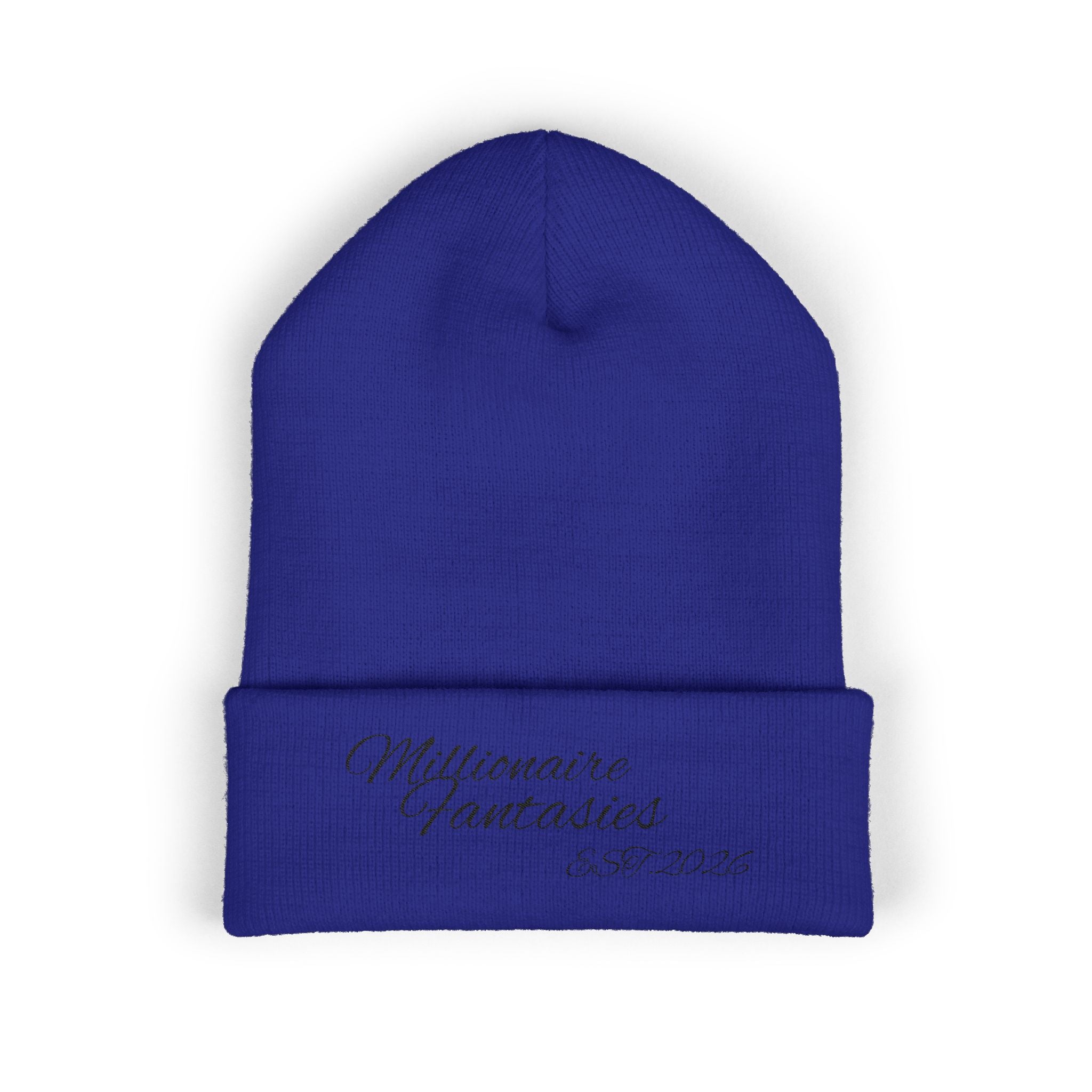 Embroidered “Millionaire Fantasies” Cuffed Beanie